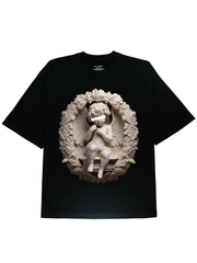 DIAI-Soft Cotton Material DTG Print Boy Angel Graphic T-shirt
