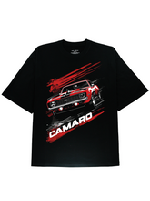 DIAI-Street Racer Chic Camaro Sports Car Graphic Design Black Tees