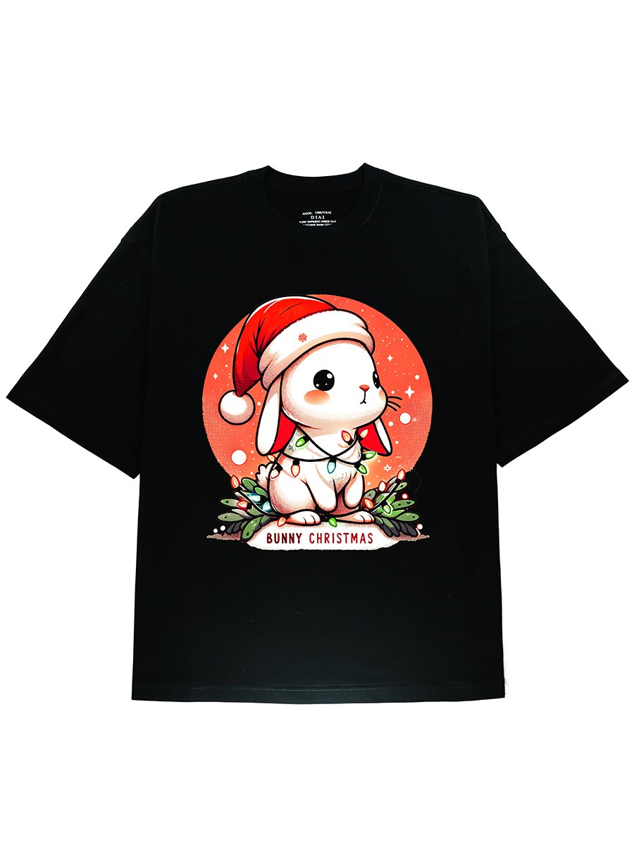 Celebrate Christmas with a Comfy Bunny Tee - Perfect for Casual Holidays! - DIAI