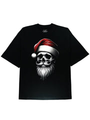 Celebrate Christmas with this Graphic Black Tee featuring Santa Claus and Soft Cotton Fabric - DIAI