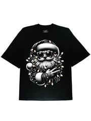 Christmas themed Graphic Black Tee with Soft Cotton - DIAI