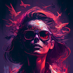 Comfy Cotton DTG Print Cyberpunk Girl Graphic Tee Shirt - DIAI