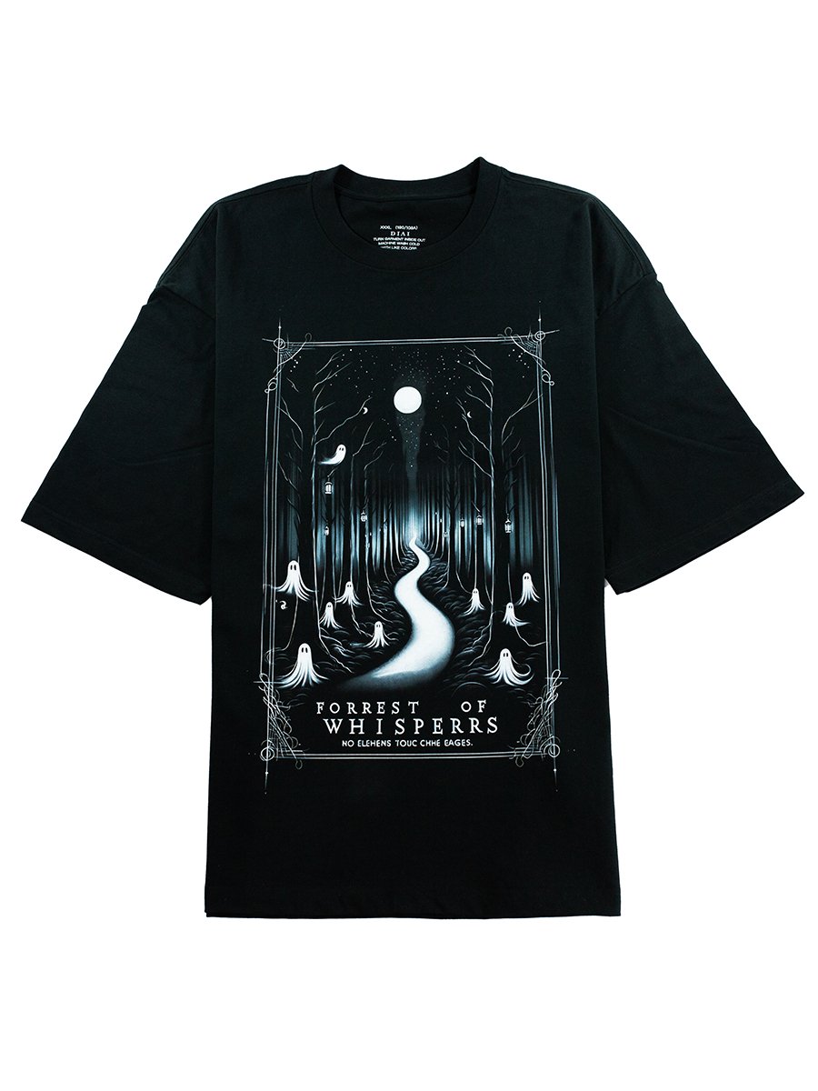 Dark Forrest of Whispers Graphic Tee for Halloween Carnival - DIAI