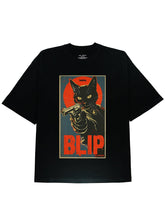 DIAI-Blip James Bond Cat Graphic Black T-shirt - DIAI