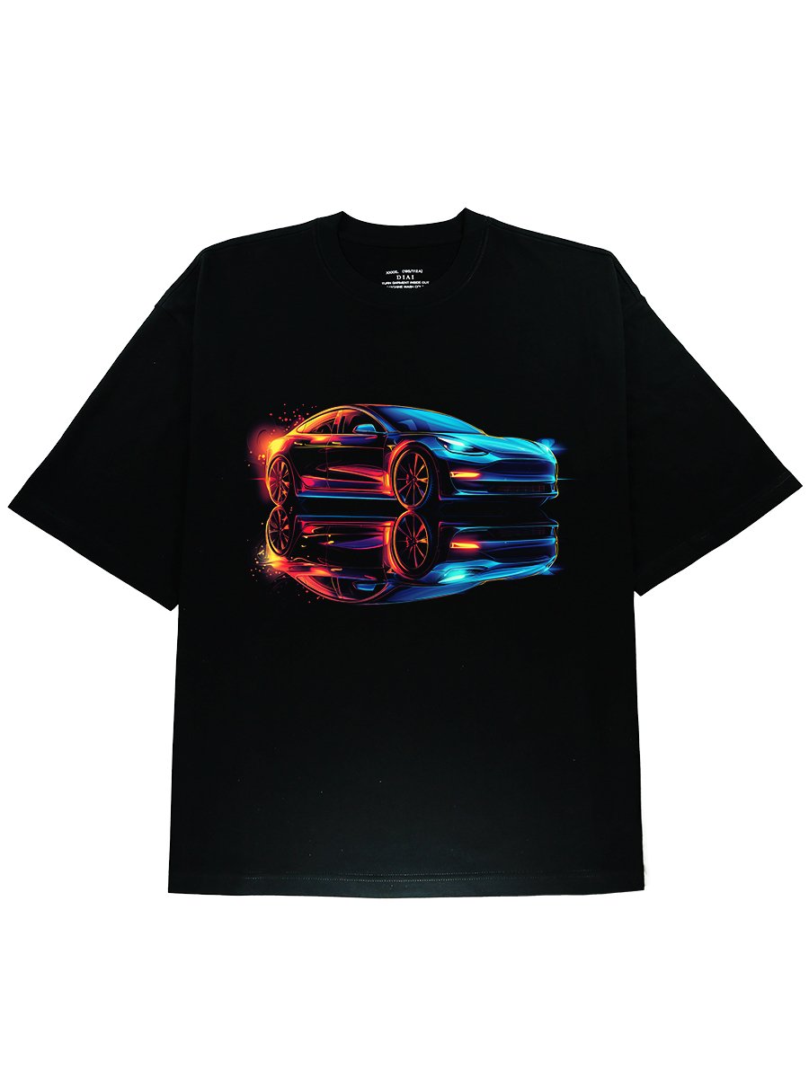 DIAI-Born to Race with Graphic Print Sports Car Tee Shirts - DIAI