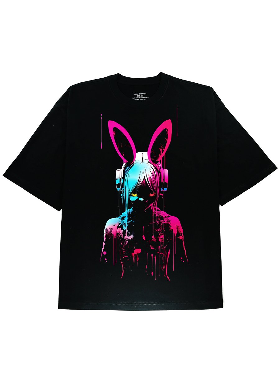 DIAI-Comfortable and Breathable Cybergirl Soft Cotton Tee - DIAI