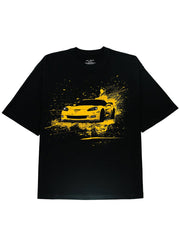 DIAI-Drive in Style Yellow Sports Car Inspired Black Tees