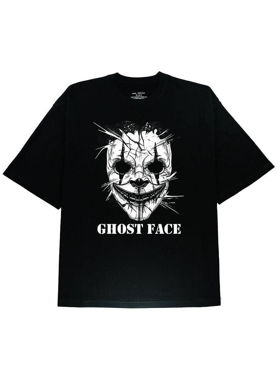 DIAI-Ghost Face Graphic Black Tee - DIAI