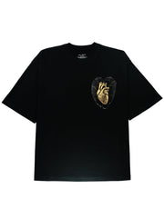 DIAI-Heart On Chest Graphic Black Tee - DIAI