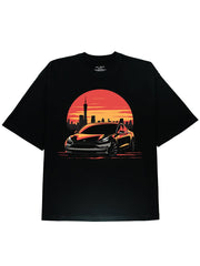 DIAI-Rev Up Your Wardrobe with Sports Car in Sunset Graphic Tee Shirts