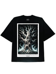 Embrace The Mystical Vibes with Our Spirit Tree Graphic Black Tee - DIAI