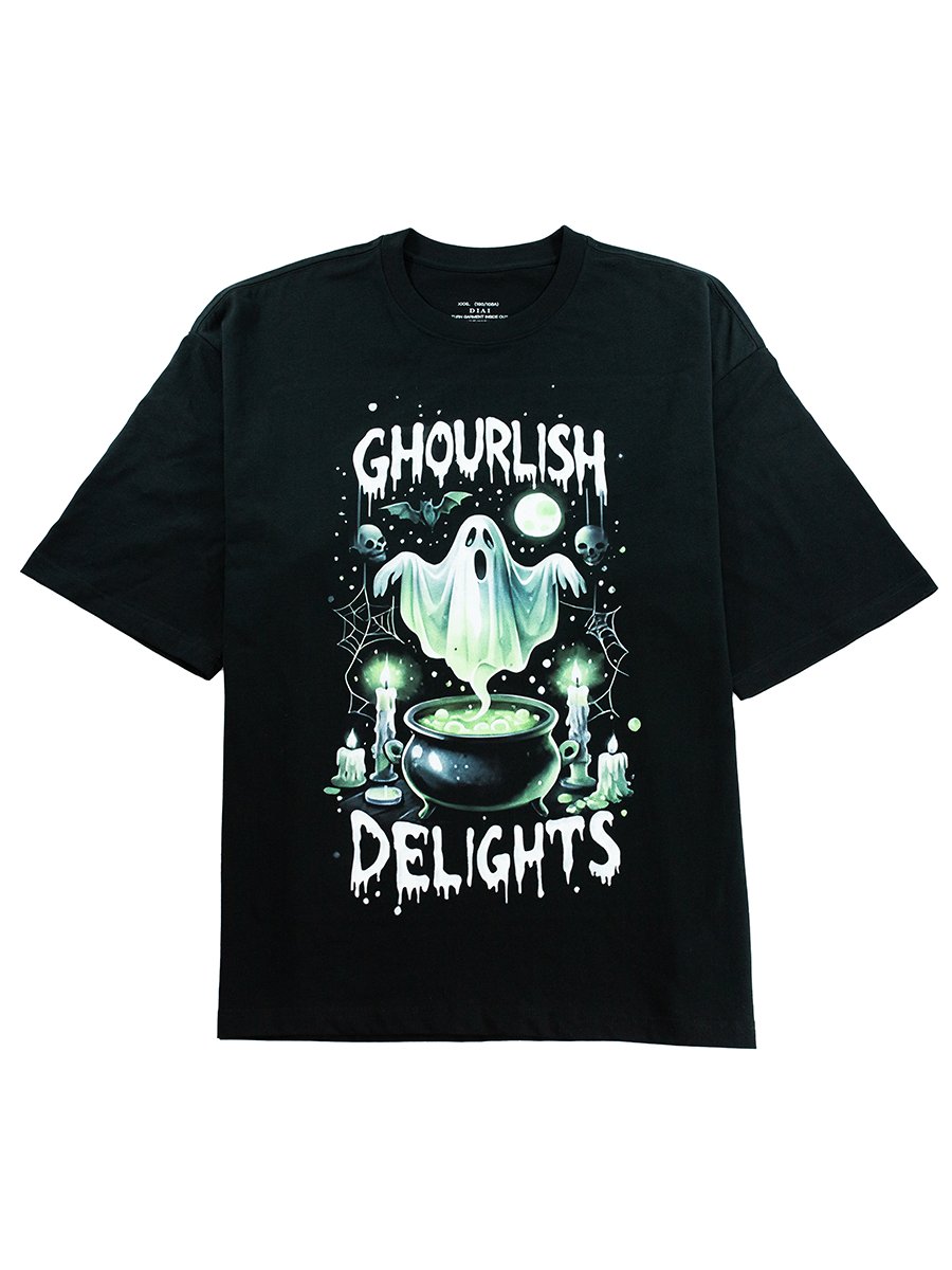 Ghoulish Delight Halloween Graphic Tee for Spooky with DTG Printing - DIAI