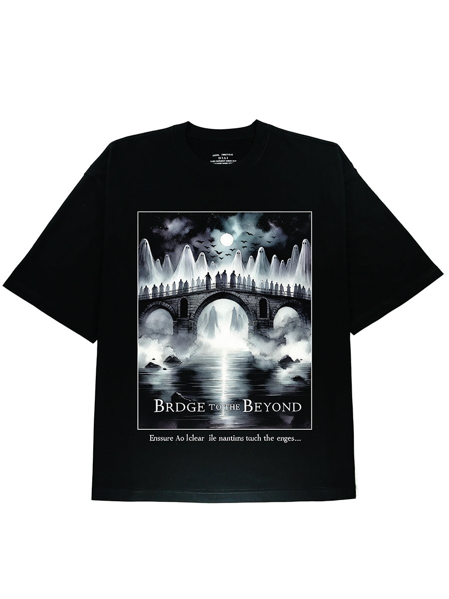 Horroric Moonlight Bridge for Halloween Graphic Tee - DIAI