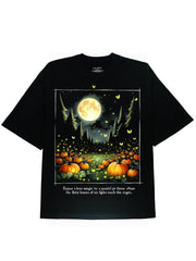 Moonlight Forrest Pumpkim Garden Graphic T-shirt for Halloween - DIAI