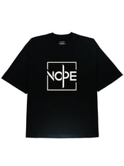 Nope Slogen Graphic Cotton Black Tee - DIAI