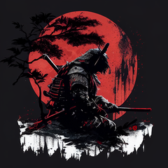DIAI-New Moon Samurai Graphic Tee: A Fashionable Tribute to Japan's Warriors for Men