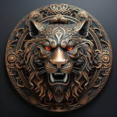 Roar with Style: Ferocious Copper Tiger Men's Graphic Black Tee - DIAI