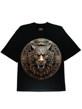 Roar with Style: Ferocious Copper Tiger Men's Graphic Black Tee - DIAI