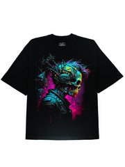 Skeleton Graphic Black Cotton Tee Shirt - Soft, Fashionable, and Comfortable T-Shirt for Men - DIAI