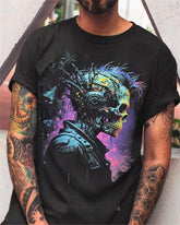 Skeleton Graphic Black Cotton Tee Shirt - Soft, Fashionable, and Comfortable T-Shirt for Men - DIAI