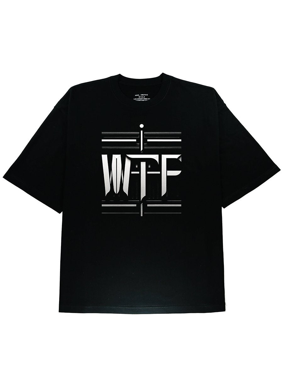 Slogen WTF Graphic T-Shirt in Breathable 100% Cotton Black Tee - DIAI