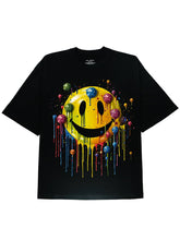 Soft and Comfortable Colorful Painting Horror Smile Cotton Blacke Tee - DIAI