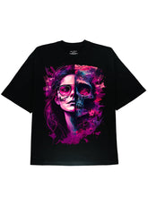 Soft Cotton DTG Print Cyberpunk Girl with Glass Graphic Tee shirt - DIAI