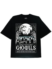 Spirits in Grave Yard with Horroric Look Printed Graphic T-shirt - DIAI