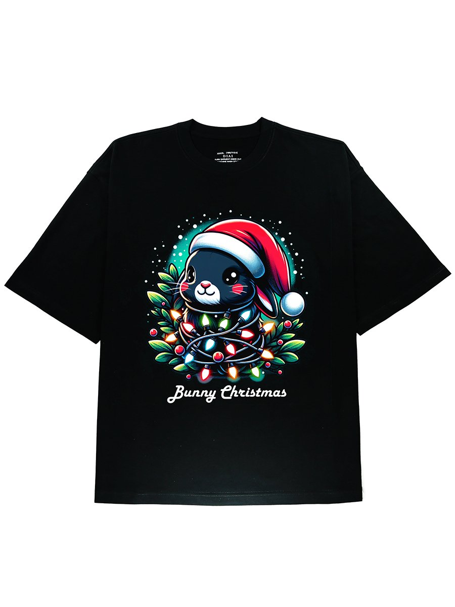 Spread Joy this Christmas with a Cute Bunny Tee - A Festive Must-Have for All Ages! - DIAI