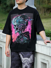 Stylish and Comfortable Skeleton Graphic Black Cotton Tee Shirt - DIAI