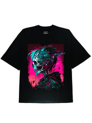 Stylish and Comfortable Skeleton Graphic Black Cotton Tee Shirt - DIAI