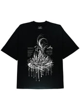Tagless Black Cotton Graphic Tee Shirt for Cyberpunk with Slogen - DIAI