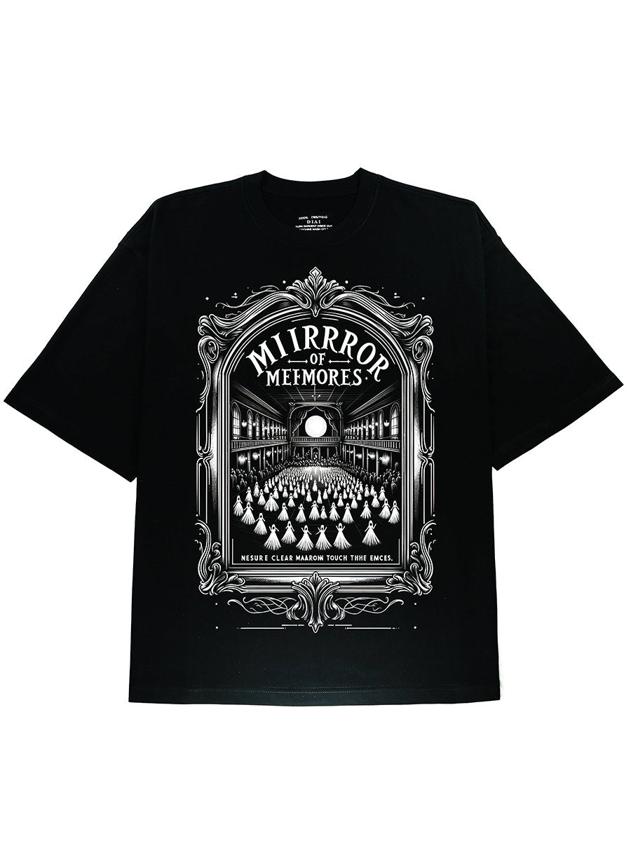 The Mirror Graphic Black Tee Shirt for Horror Night - DIAI