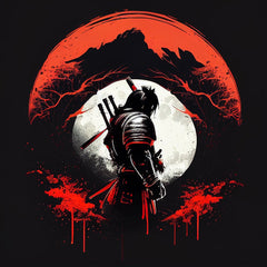 The Samurai in Night Graphic Tee: A Fashionable Tribute to Samurai Warriors for Men - DIAI