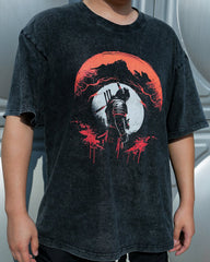 The Samurai in Night Graphic Tee: A Fashionable Tribute to Samurai Warriors for Men - DIAI