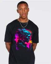 The Skeleton Elegence Men Graphic Black Tee for Halloween - DIAI